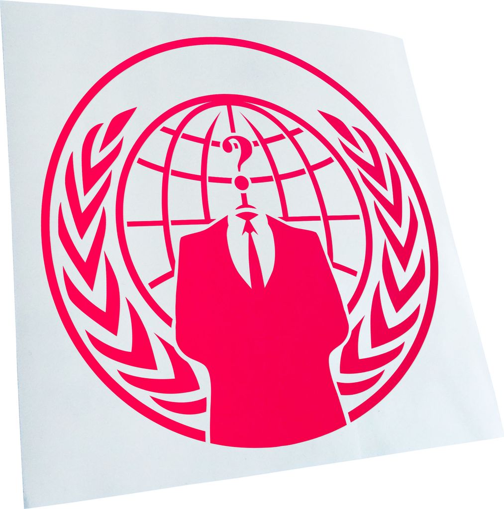 hauptsachebeklebt Kiwistar - Autoaufkleber - Anonymous - Wappen - Anzug Heckscheibe - Aufkleber für Auto Kfz Fahrrad, LKW, Truck Mofa