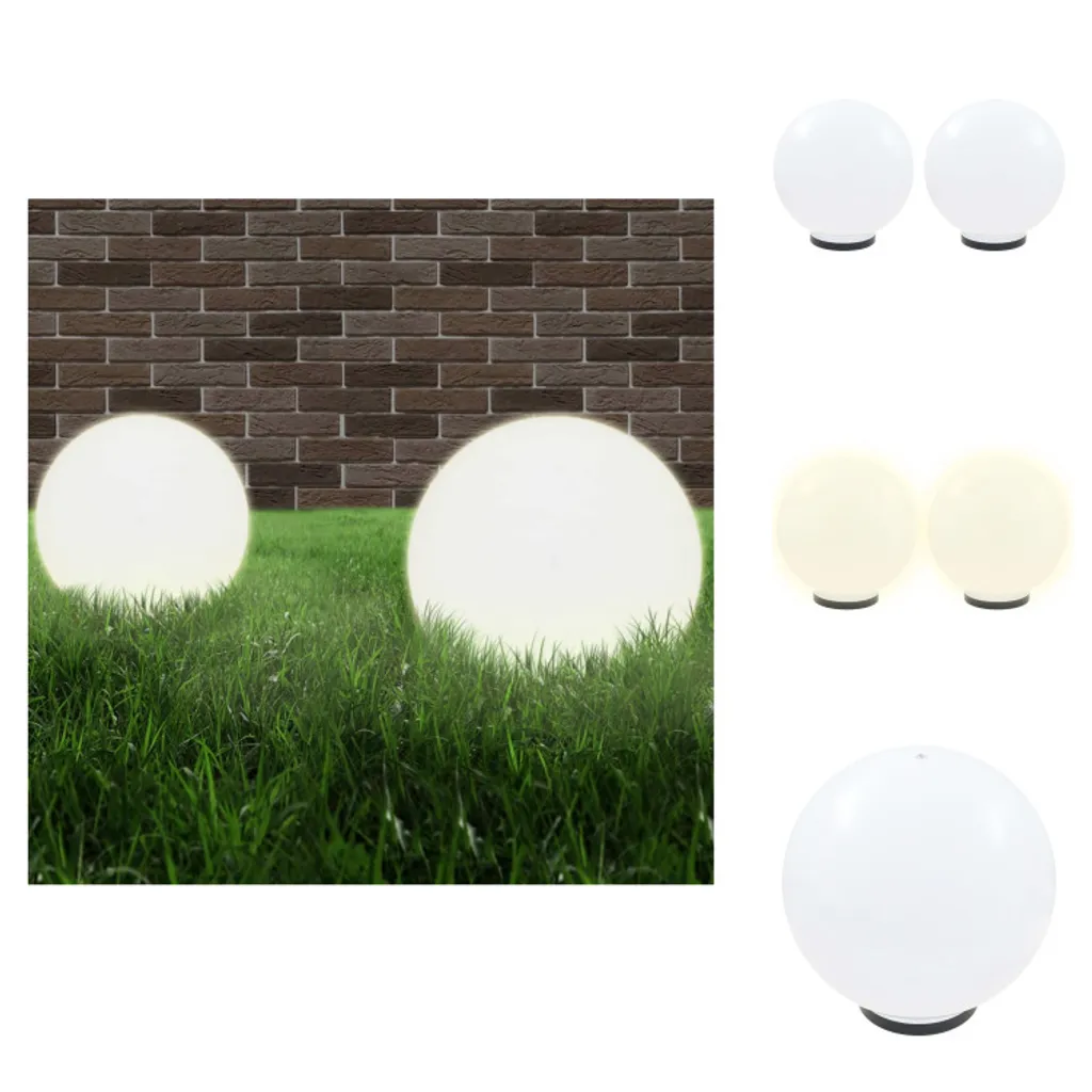 Boule lumineuse de jardin LED 40cm - Lot de 2 lampes sphères d'extérieur