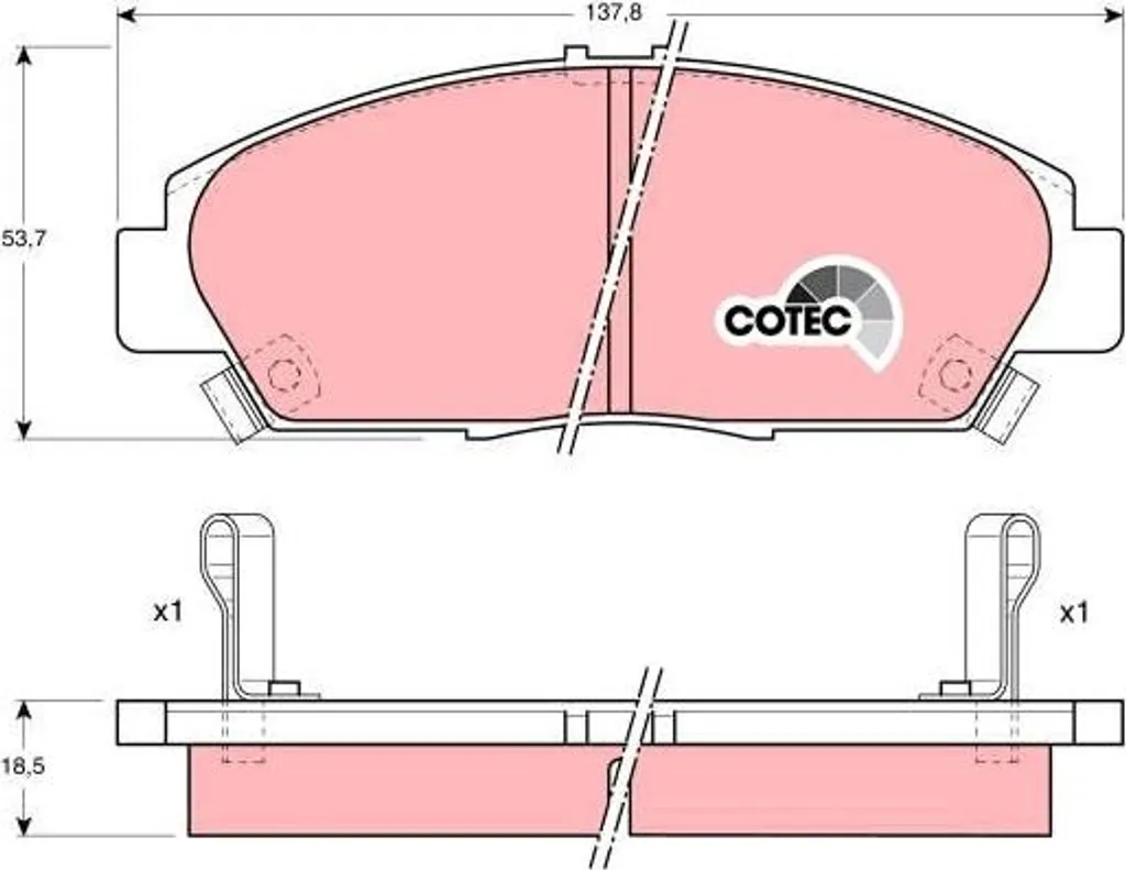 Plaquettes de frein avant TRW GDB1061 pour Accord et Prelude - KIT FREIN