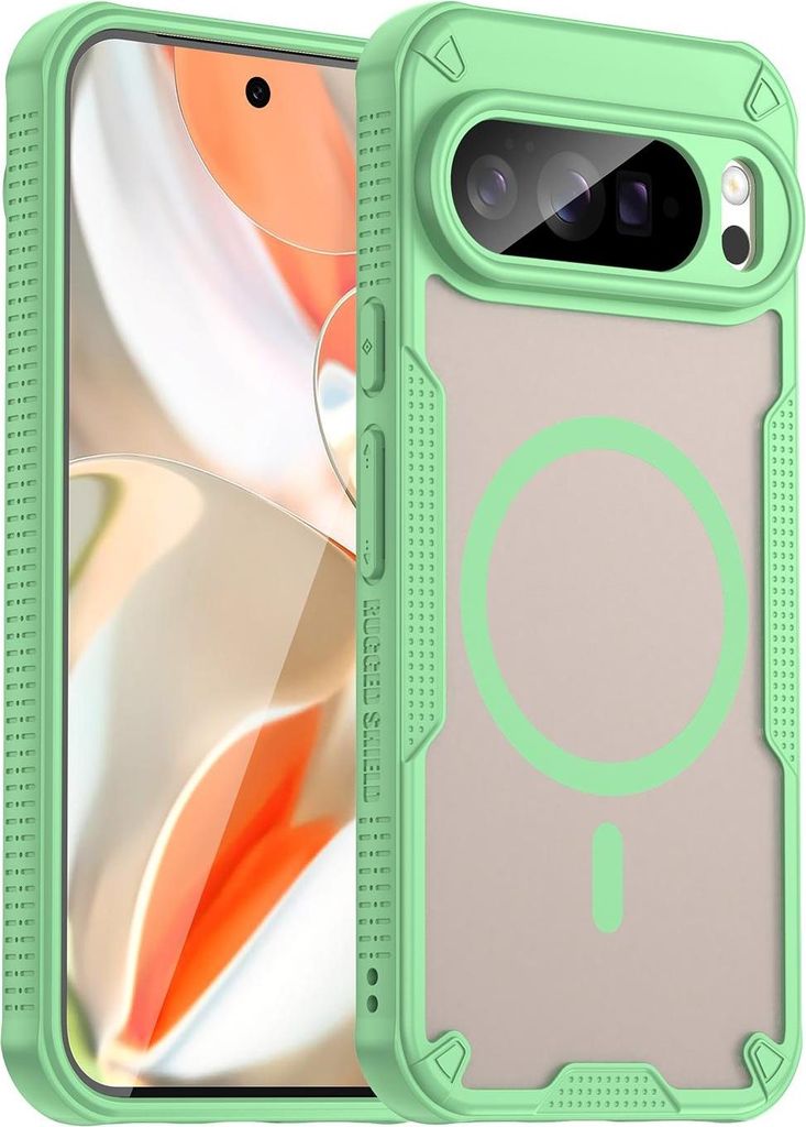 MagSafe Hülle für Google Pixel 10 Pro XL - Phonesta Shockproof Armor Semi-Transparent Back Cover - Grün