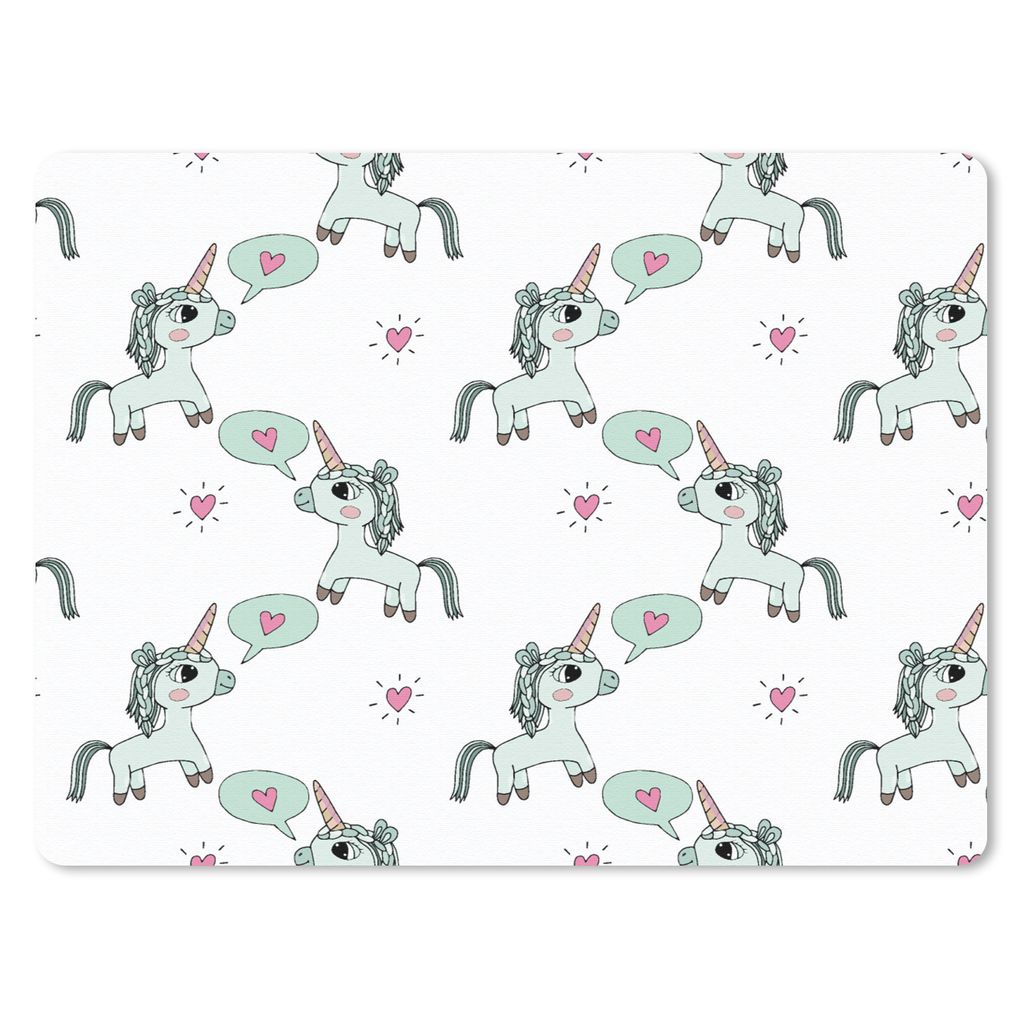 MuchoWow Mauspad Mousepad Einhorn - Muster - Kind 40x30 cm - Mousepads - Maus Mat - Pad - Mausunterlage - Anti Rutsch