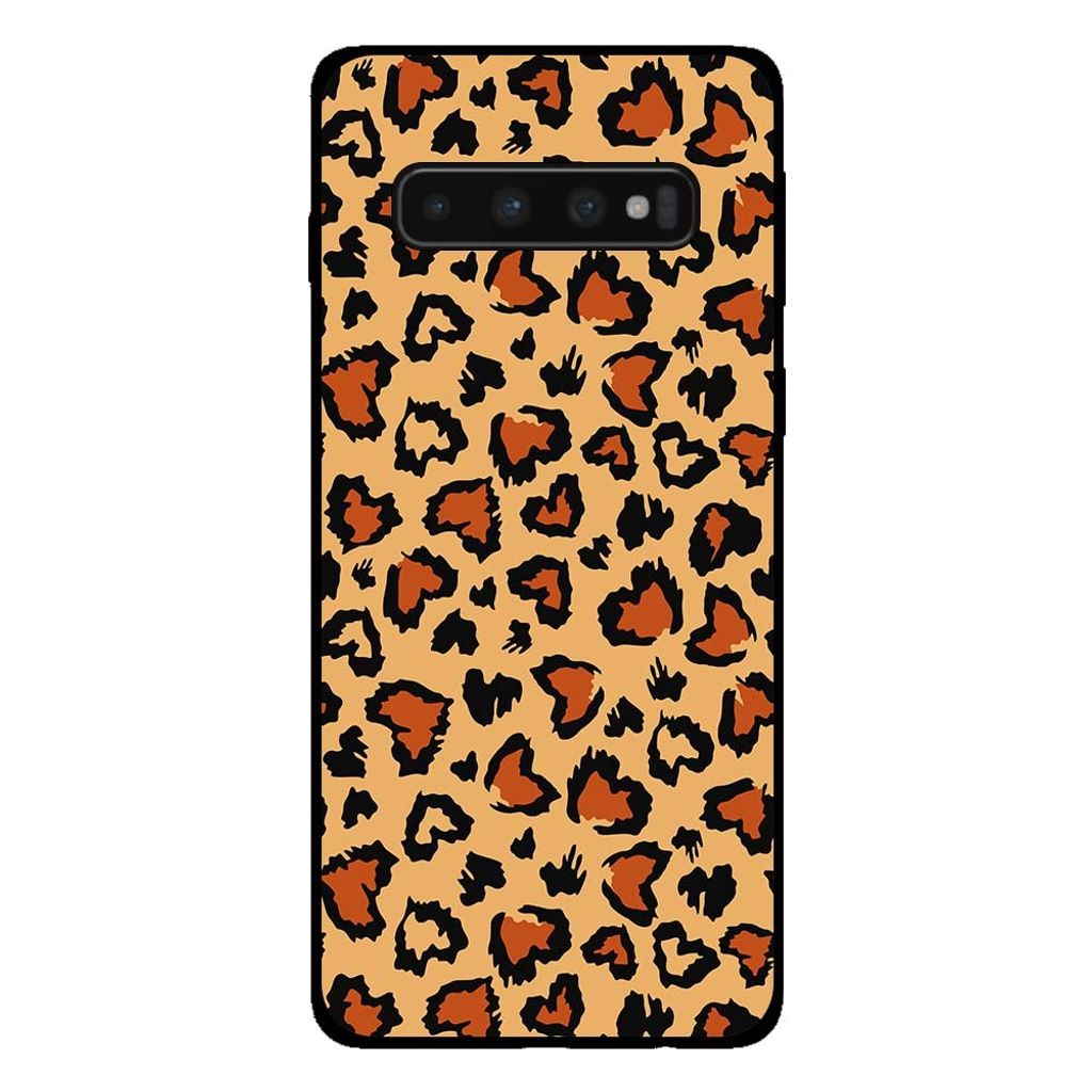 Smartphonica Handyhülle für Samsung Galaxy S10 Plus mit Tiger Print - Panther Print Back Cover - Braun