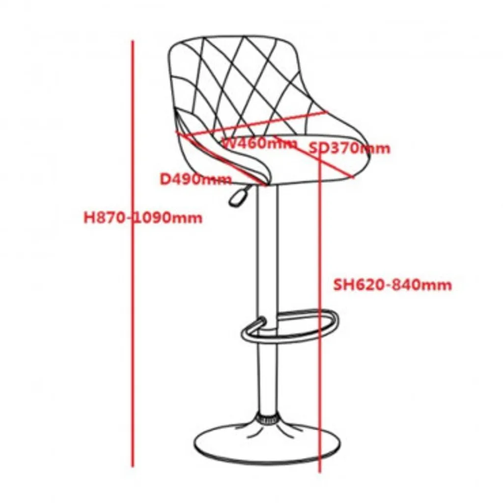 Tabouret de Bar Pivotant Trace Anthracite Textile et Structure Noire