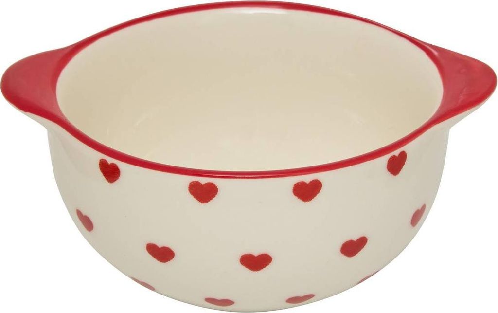 Schüssel mit herzmotiv valentine weiß und rot - Atmosphera créateur d'intérieur