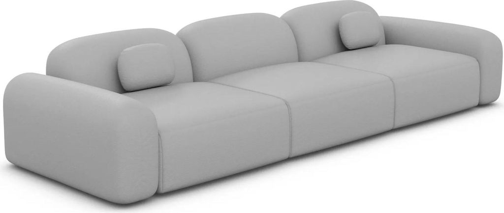Kunstleder 3-Sitzer Couch Nuvia Hellgrau