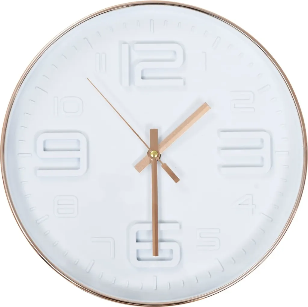Horloge murale cuivre 30 cm silencieuse - Finition métallisée moderne