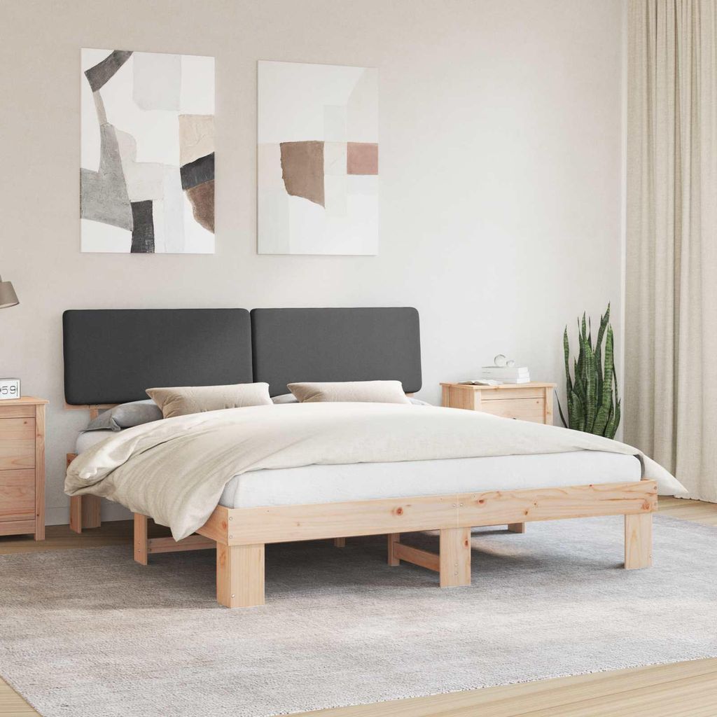 Maison Exclusive - Bettgestell mit gepolstertem Kopfteil Dunkelgrau 180 x 200 cm