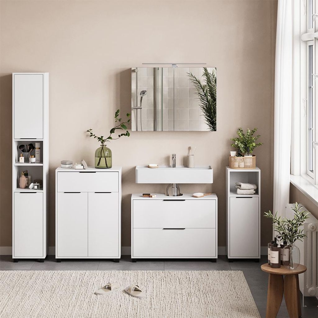 Vicco Badmöbel-Set Alina, 5 Teile, Weiß