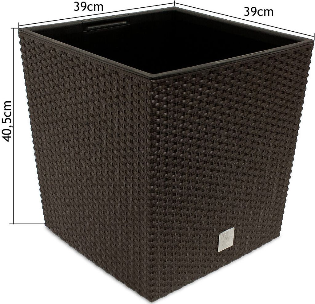 Blumentopf + Einsatz Blumenkübel Rattan RATO LOW DRTS400L Produktbild 2