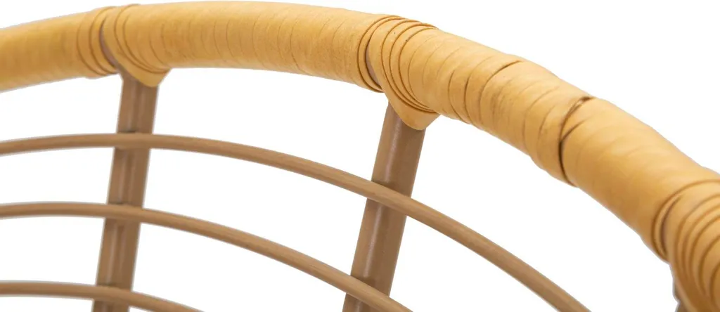 Chaise Boho-Chic Panama pour salon et véranda en rotin, métal et blanc