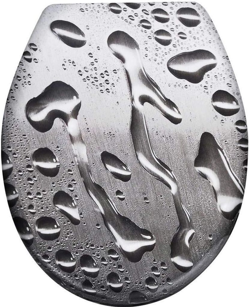 TWOLIIN WC-Sitz mit Absenkautomatik Toilettensitz Premium Toilettendeckel Antibakteriell Klodeckel Klobrille aus Duroplast, Tautropfen