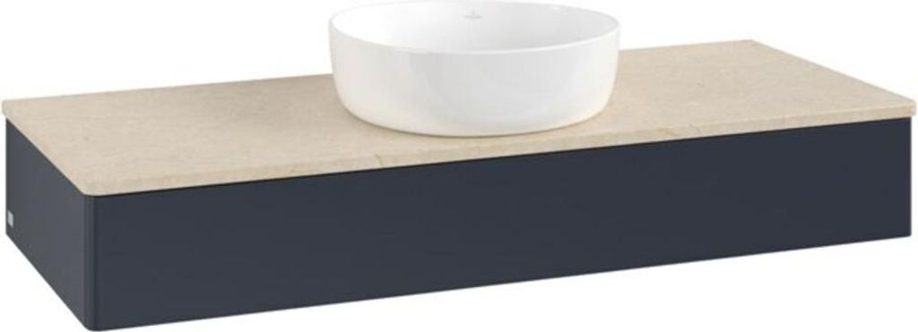 V&B Waschtischunterschrank ohne Frontstruktur, mit Beleuchtung Antao 120x19x50cm, WBP botti., md bl. m Lac