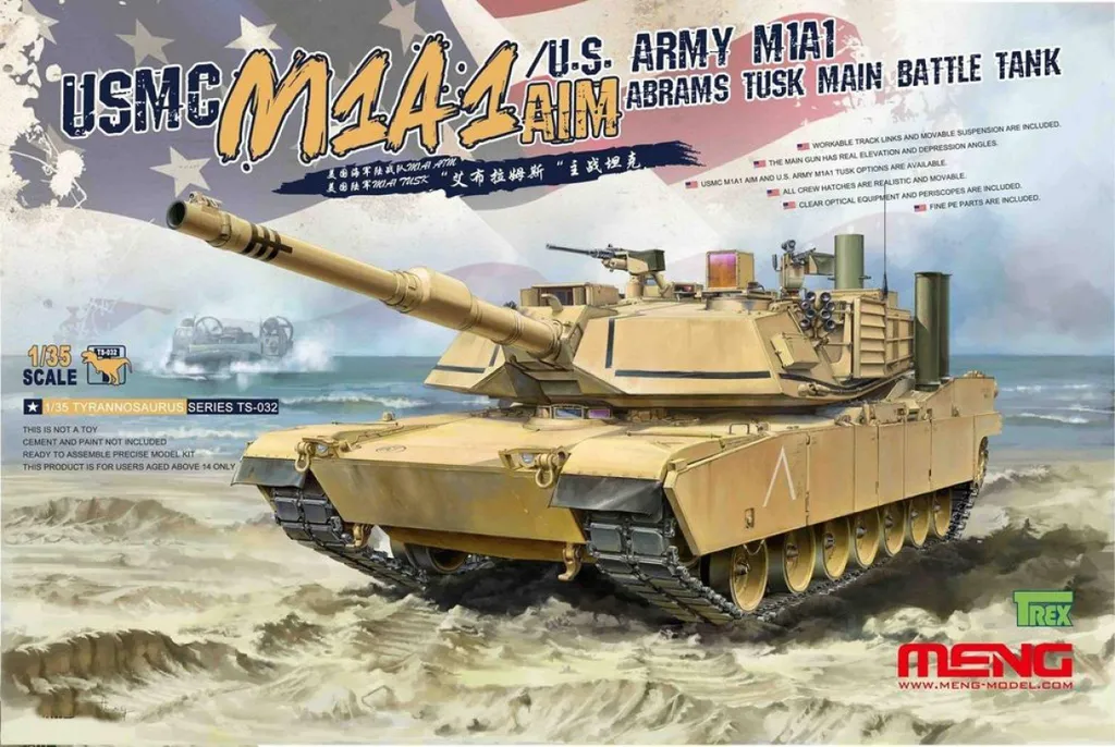 Maquette Militaire M1A1 Abrams TUSK 1:35 avec Blindage Détaillé USMC