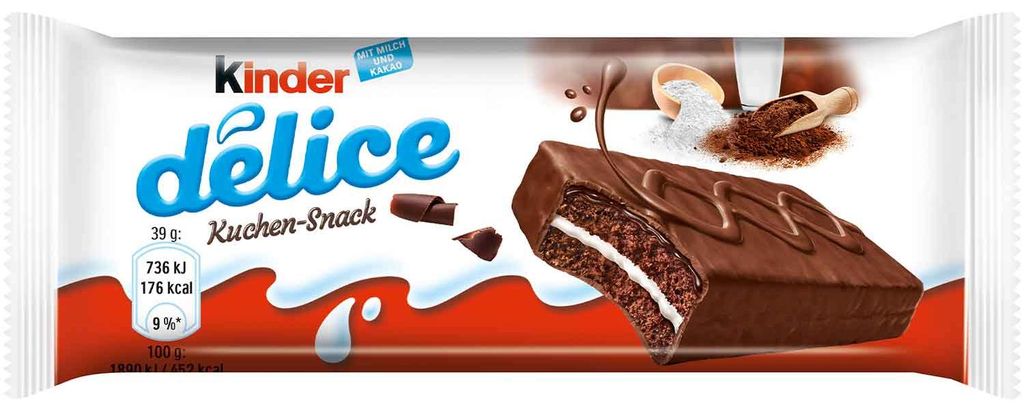 Kinder Délice chocoladekoekje met melkvulling, 39g Productafbeelding 