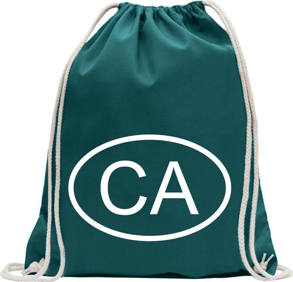 Kiwistar - Turnbeutel - petrol - Kanada CA - Fun Rucksack Sport Beutel Gymsack Baumwolle mit Ziehgurt