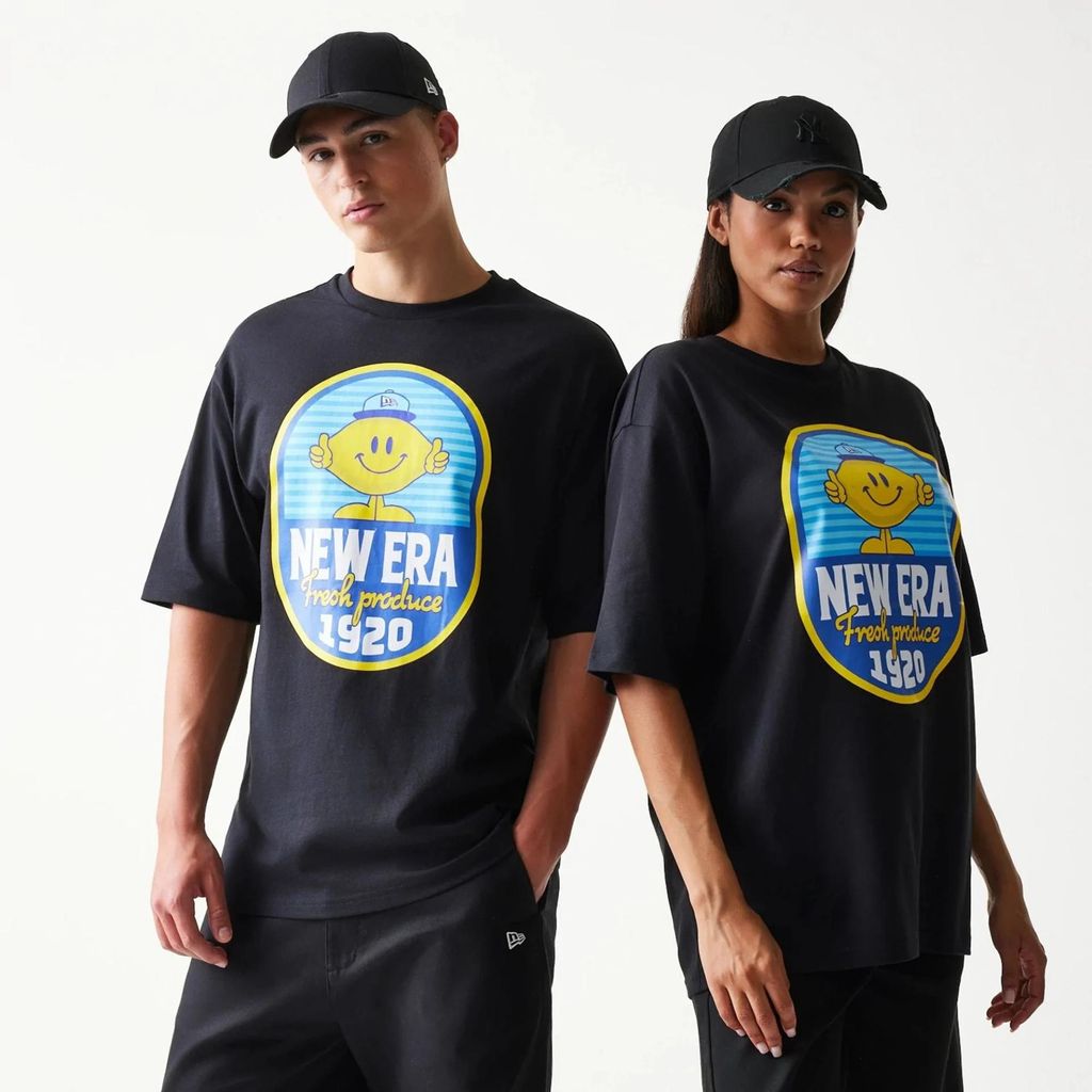 NEW ERA Lemon Fruit Graphic Oversized T-Shirt - Black Black L