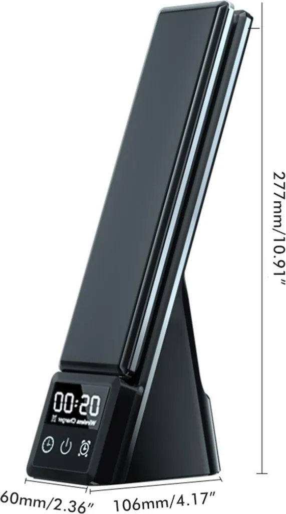 Lampe de Table LED Pliable et Tactile avec Chargeur Induction Rapide