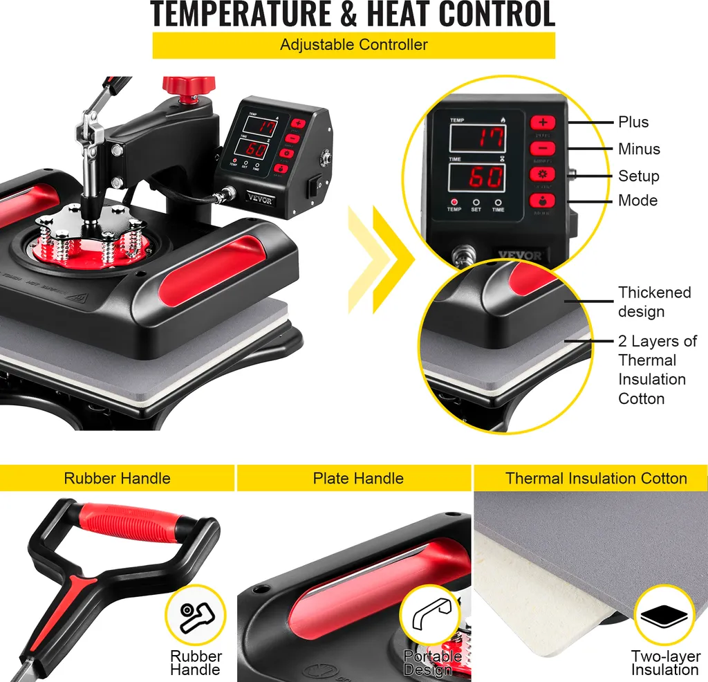 Machine à imprimer textile multifonction 5 en 1 rouge pour sublimation