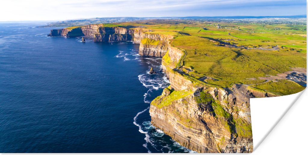 MuchoWow Poster Die Cliffs of Moher an der Westküste Irlands 160x80 cm - Foto Poster