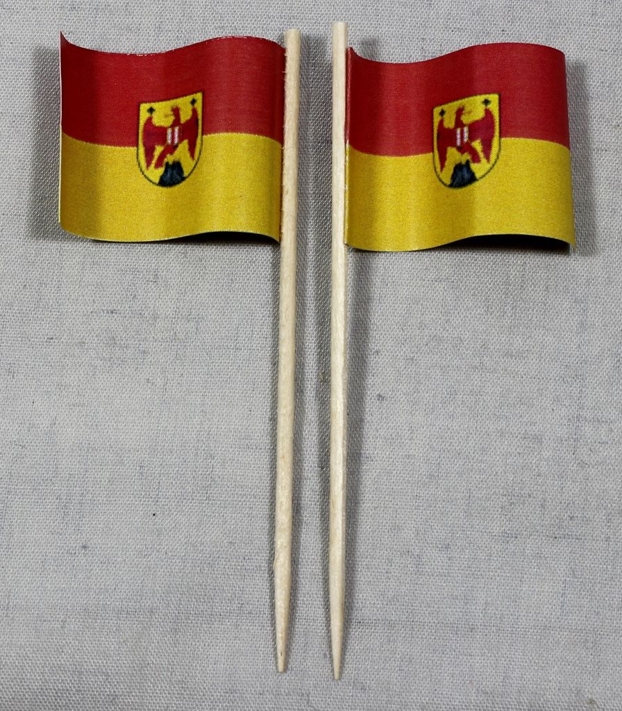 Party-Picker Flagge Burgenland Österreich Papierfähnchen in Spitzenqualität 25 Stück Beutel