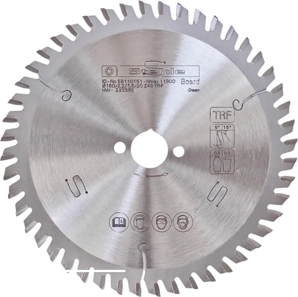 Lame de scie Stehle ø 160/20 mm Z48 TFZ pour stratifié et mélaminé