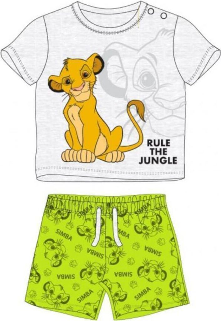 Bekleidungs-Set 'Rule the Jungle' | König der Löwen Motiv | Shirt & Hose grau/grün,62