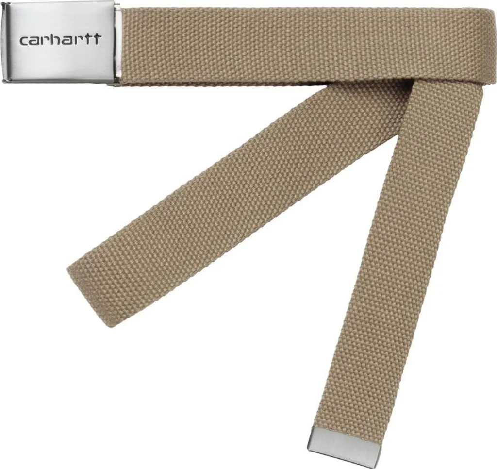 Ceinture à clip Carhartt WIP cuir chromé idéale pour jeans et cargos