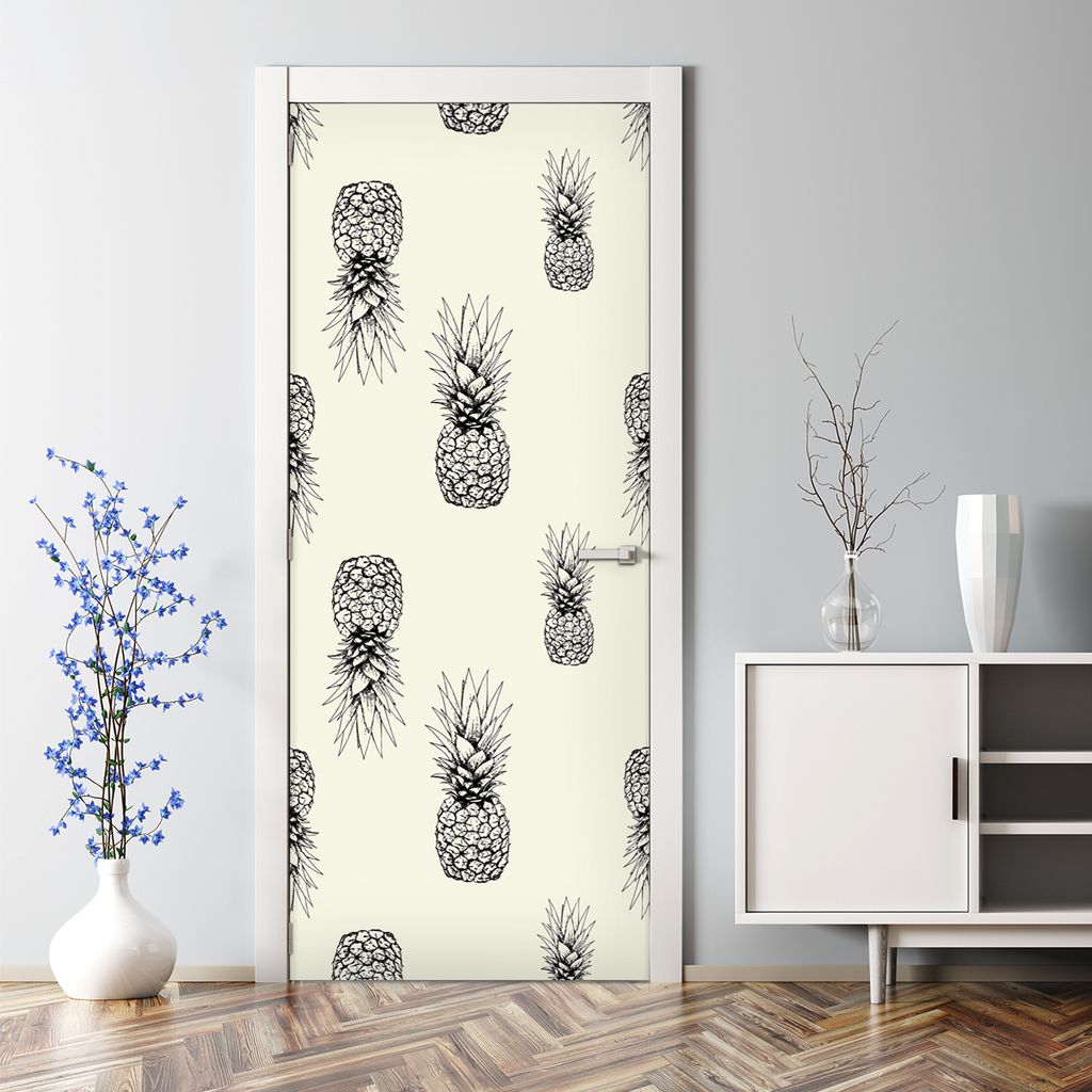 Dekorative Türtato Aufkleber selbstklebend Klebefolie Türposter Indische Triebe 70 x 200 cm
