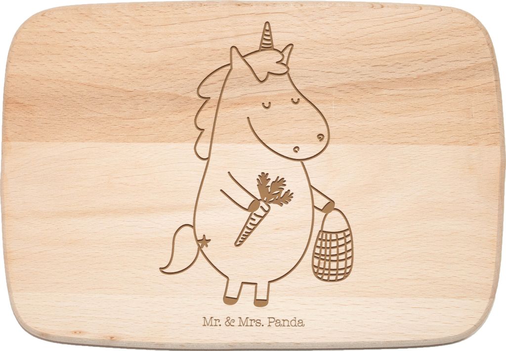 Mr. & Mrs. Panda Holzbrett Einhorn Vegan - Transparent - Geschenk, Veganer, Schneidebrett, Gesund Leben, Frühstücksbrettchen, Holzbrettchen, schn...