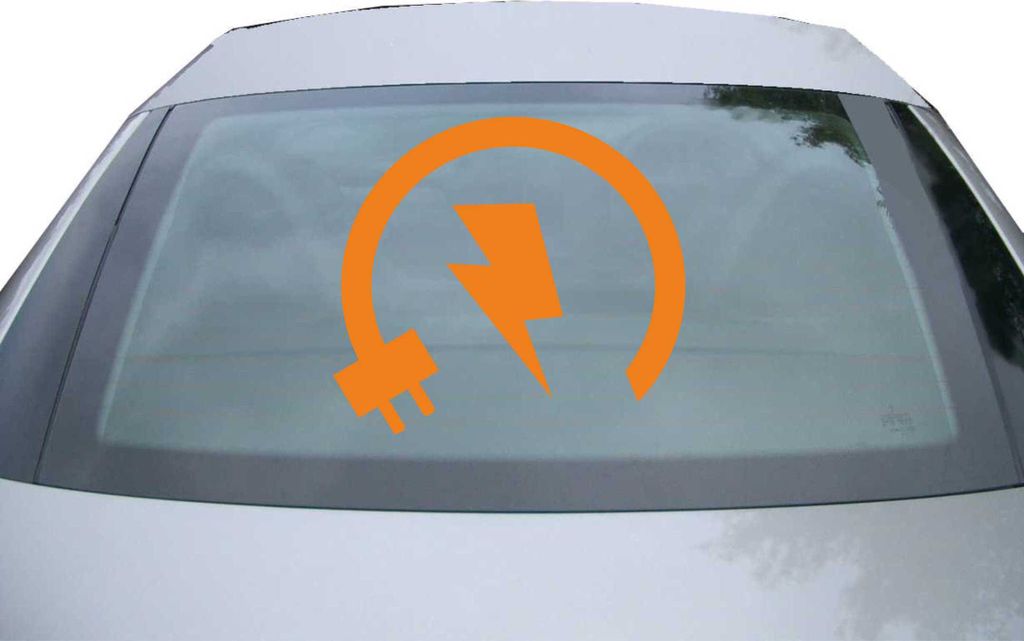 Indigos UG - Aufkleber Heckscheibe & Motorklappe DE7077 - orange - 600x539 mm - Energy Low - Electricity Boos - Auto Scheiben Fenster Heckklappe Tu...