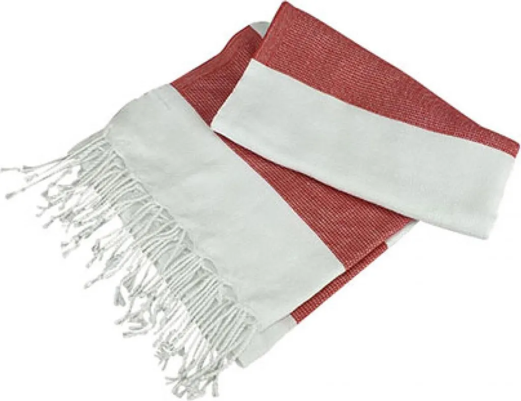 A&R Hamamzz Antalya AR058 - Telo Mare Cotone 100x180 Bianco Rosso