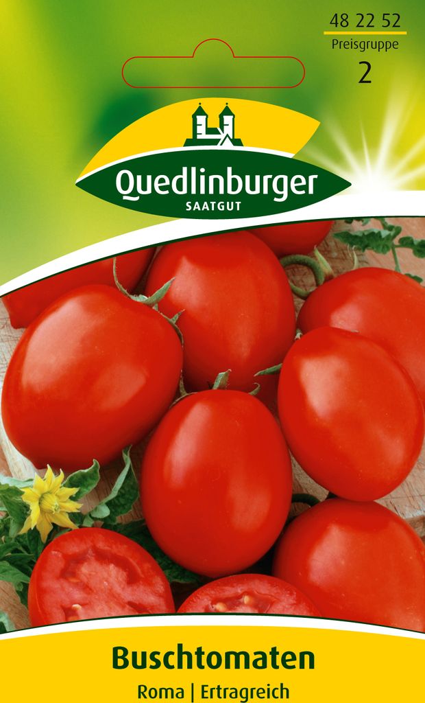 Buschtomate 'Roma' Quedlinburger Gemüsesamen Produktbild 