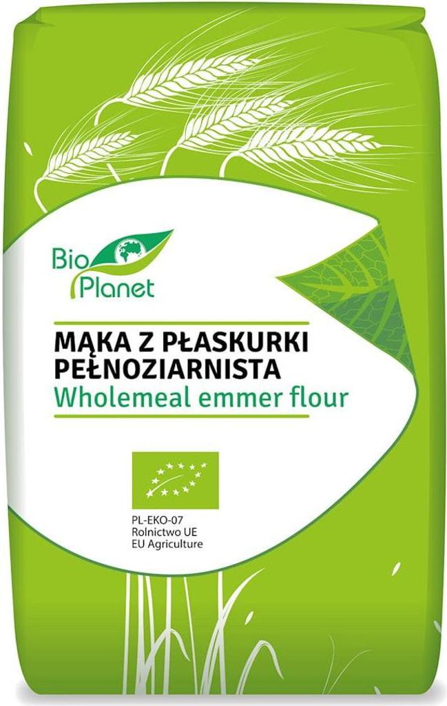 MĄKA Z PŁASKURKI PEŁNOZIARNISTA BIO 500 g - BIO PLANET