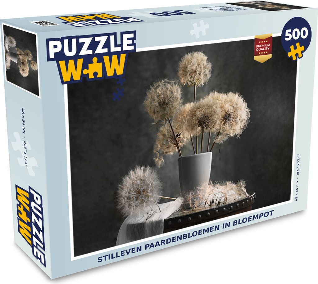 MuchoWow Puzzle 500 Teile Stilleben Löwenzahn im Blumentopf - 500 Teile - Kinder - Selberbauen - Puzzlespiele