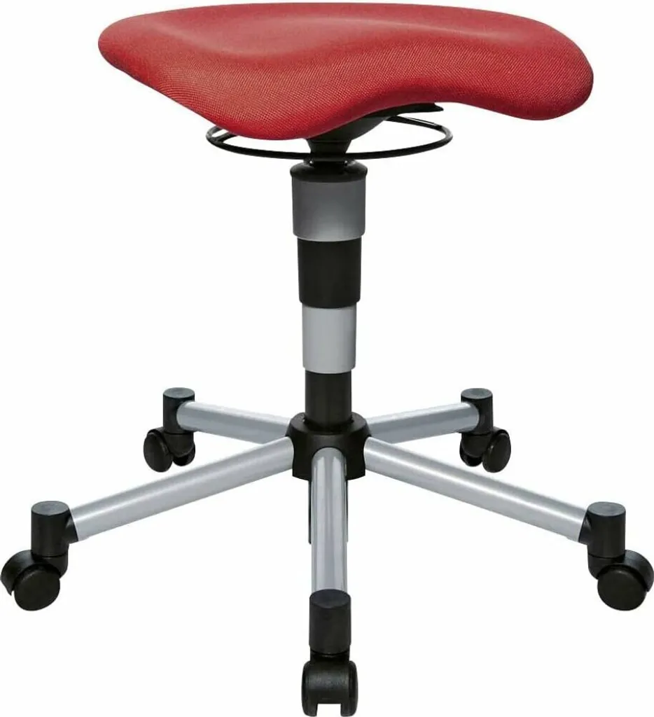 Tabouret oscillant 3D Topstar Body Balance 20 rouge avec pied aluminium