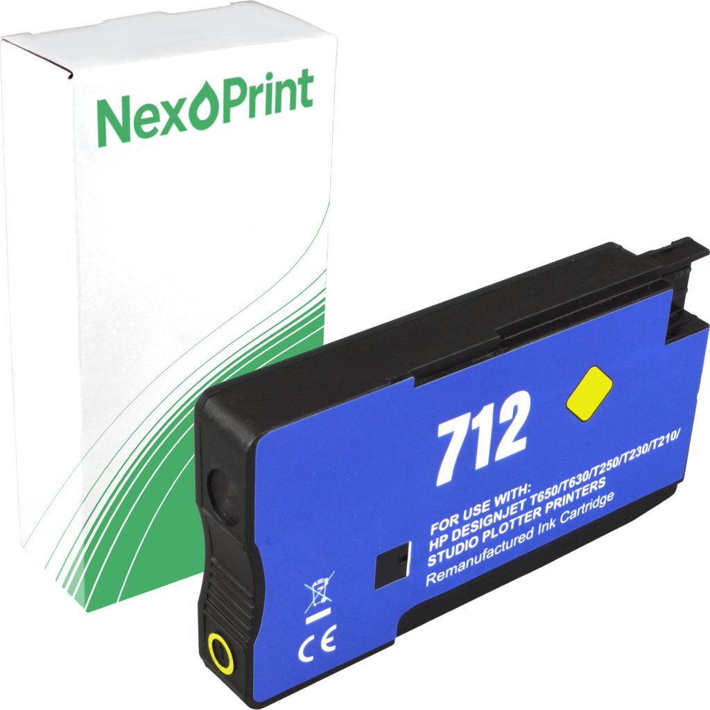 NexoPrint 3ED69A 712 yellow Druckerpatronen kompatibel zu HP DesignJet T 250 DesignJet T 630 24 inch DesignJet T 630 36 inch - Hohe Ergiebigkeit