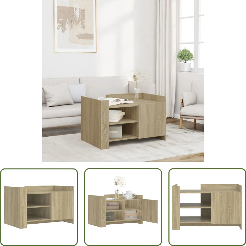 Tavolino Salotto Rovere Sonoma 80x50x50 cm - Qualità Prezzo Imbattibile