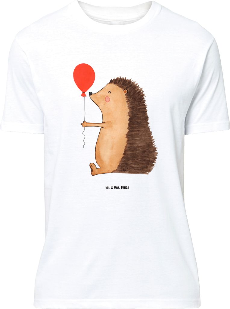 Mr. & Mrs. Panda Größe M T-Shirt Igel Luftballon - Weiß - Produktbild 