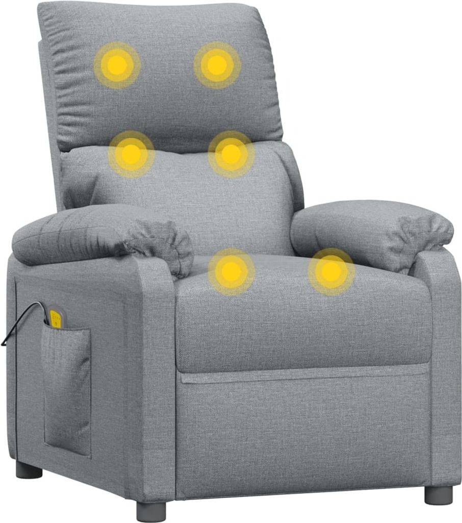 Massagesessel Hellgrau Stoff