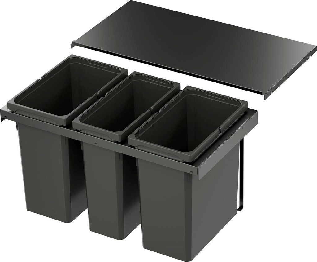 VS Envi Flex Pro Abfalltrennsystem - Mülltrennsystem für KB 800mm 2 x 28/1 x 21 Liter Lava