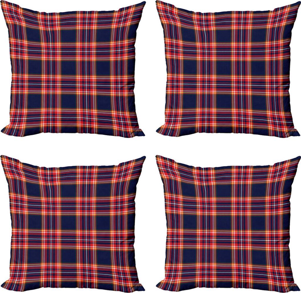 ABAKUHAUS Plaid Kissenbezug Set (4 Stück), Vivid Kulturmuster, Moderner Doppelseitiger Digitaldruck, 50 cm x 50 cm, Mehrfarbig