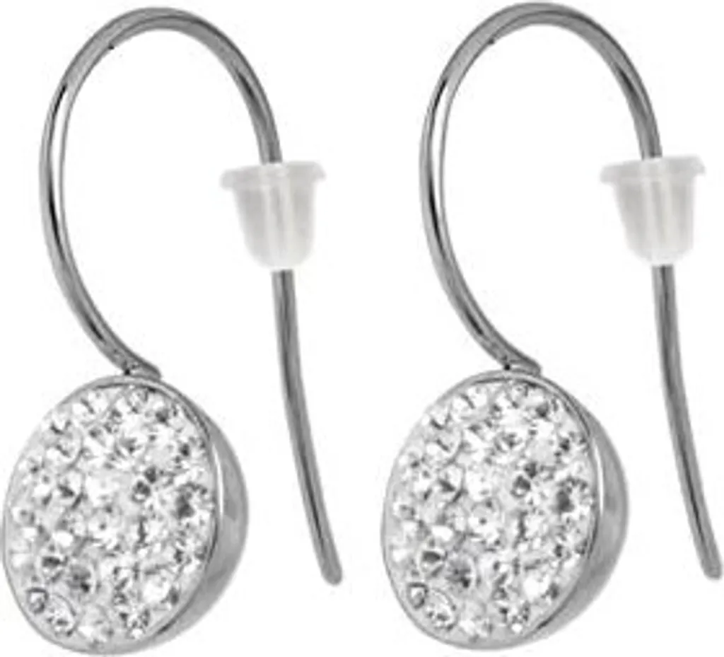 Orecchini Lobo Cristallo Bianco 9mm Acciaio 316L Ipoallergenici ERBJC-2