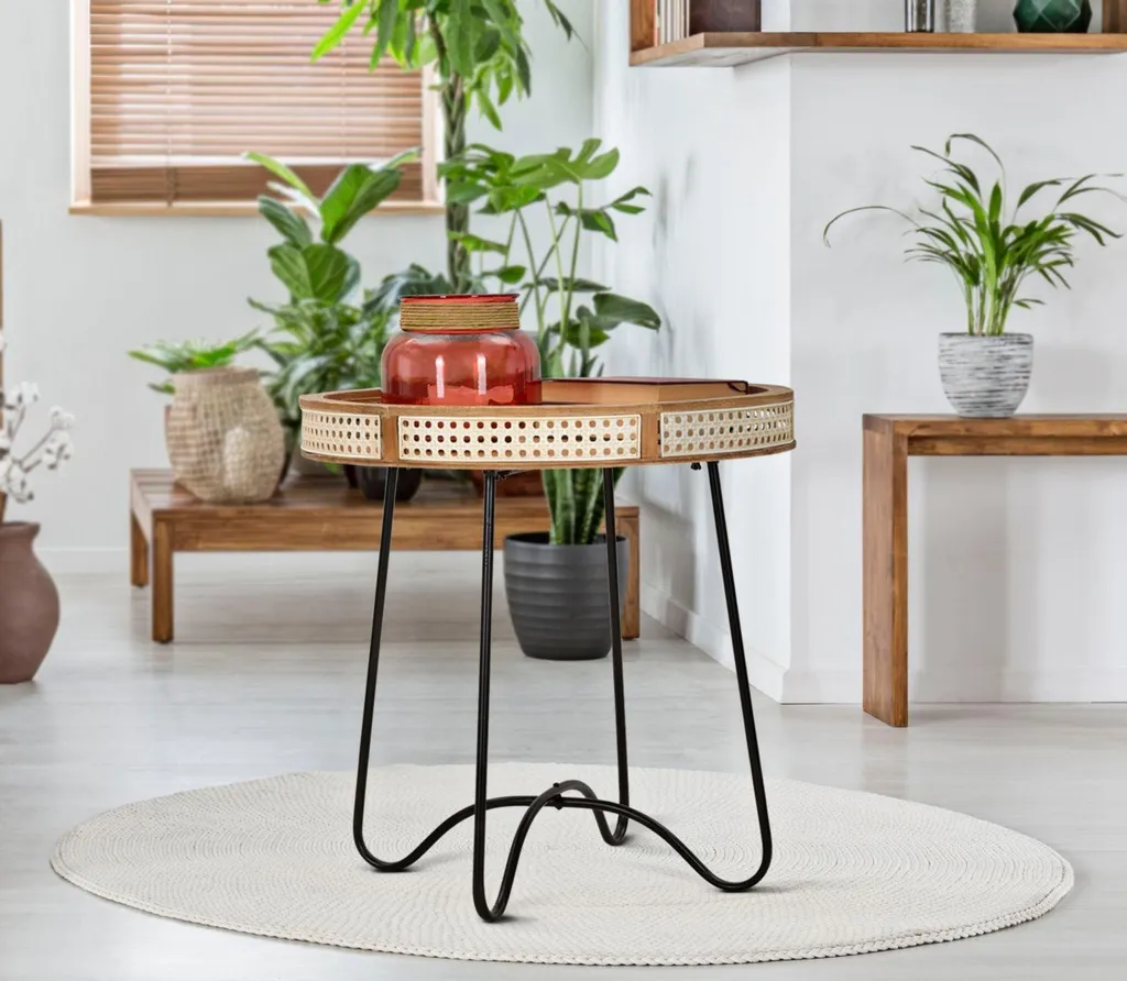 Table d'Appoint Fuji Multicolore Ø 60 cm Idéale comme Bout de Canapé - 5