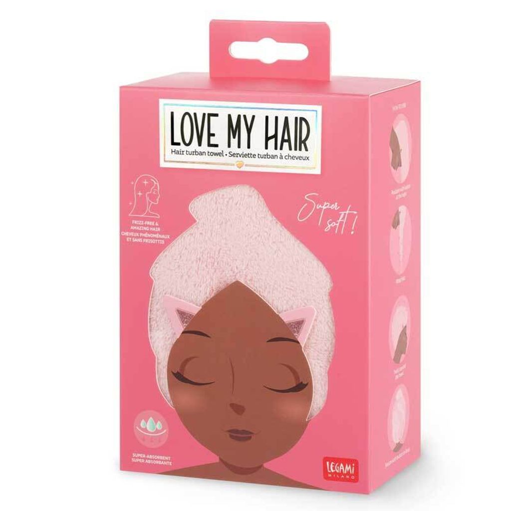 Turban-Handtuch für die Haare - Love my Hair Kitty Produktbild 
