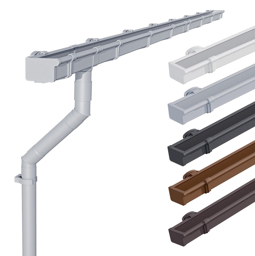 INEFA Dachrinne Kunststoff Set NW68 / 68mm – Kastenrinne 3m Produktbild 