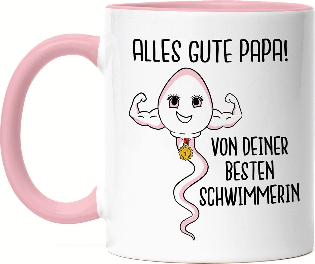 Alles Gute Papa Von Bester Schwimmerin Tasse Rosa Vatertagsgeschenk Geburtstag Lustiges Motiv Tochter Geschenkidee