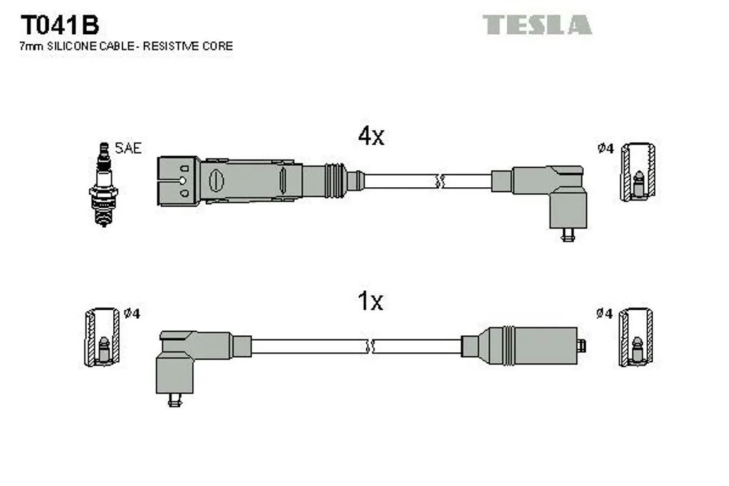 Faisceau d'allumage complet TESLA T041B pour Skoda Octavia série 1