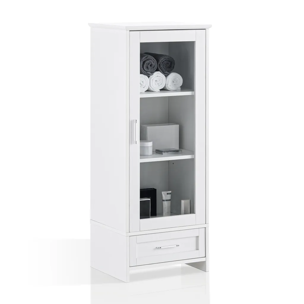 Buffet Rangement Salon Vitrine 110cm - Armoire D'appoint Polyvalente