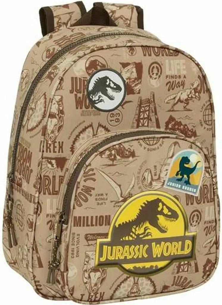 Zaino Jurassic World Beige 27x33x10 cm - Zainetto Asilo e Tempo Libero