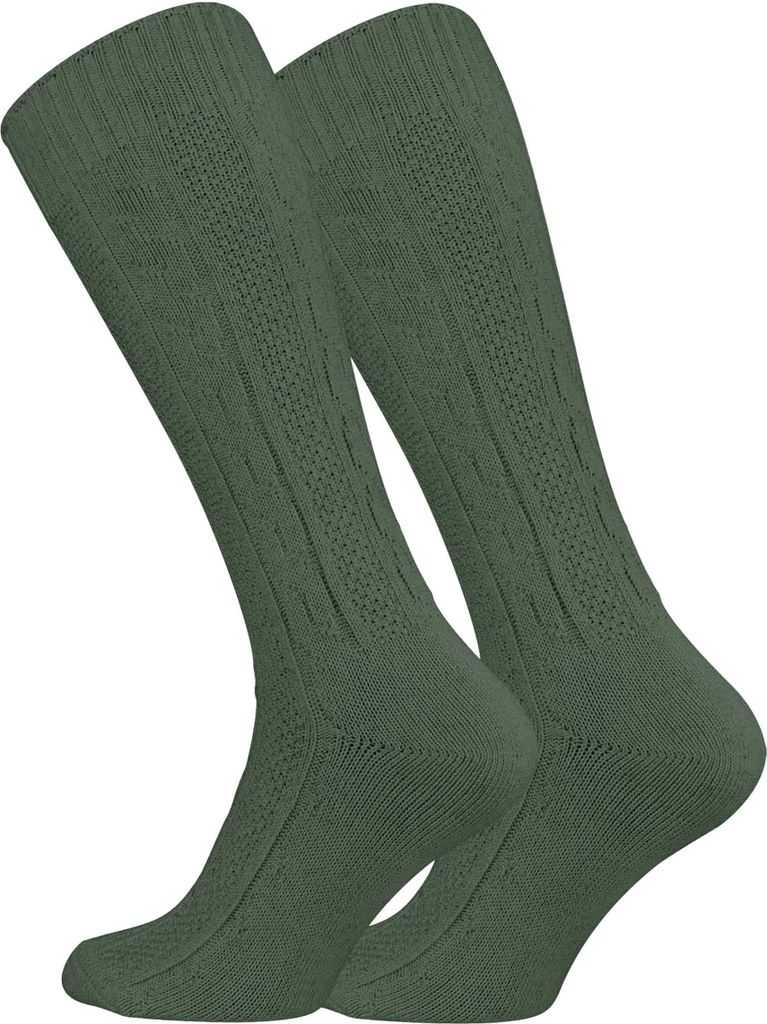 Cotton Prime Uni Trachtensocken 2 Paar, mit Zopfmuster 47-50 Grün
